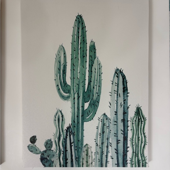 Cactus Canvas Wall Art - Set of 3 - Lightweight - Ready To Hang- NWOT - Picture 2 of 11